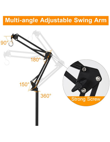 Soporte de lámpara para reptiles DXOVEEN ajustable 44.5-188.7 cm