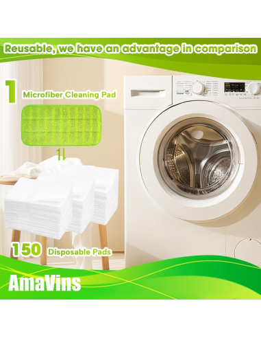 Paquete de 3 almohadillas de mopa reutilizables AmaVins 30.48 cm