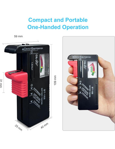 Probador de Baterías Dlyfull B1L Universal para AAA AA 9V