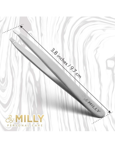 Pinzas Inclinadas de Acero Inoxidable By MILLY - Plata