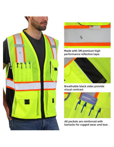 Chaleco de Seguridad Amarillo Dib Safety DSV04Y-L Reflectante