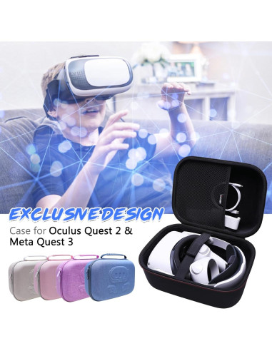 Funda LTGEM para Oculus Meta Quest 3S/3/2 - Negro, Accesorios VR