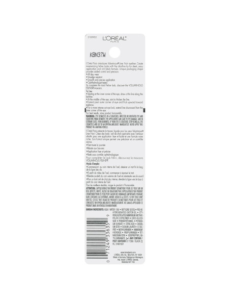 Lápiz de Ojos Voluminoso L'Oreal Paris Negro 10.7g Lápiz de Ojos Voluminoso L'Oreal Paris Negro 10.7g