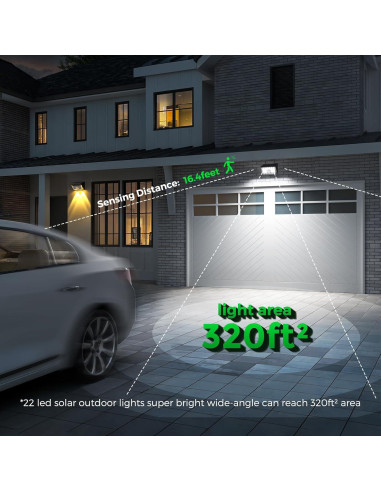 Luces Solares JSOT 22LED con Sensor de Movimiento IP65 - 2 Pzas