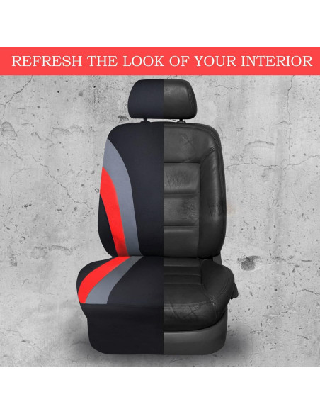 Funda de Asiento de Coche CAR PASS 11PCS Universal Negro y Rojo Funda de Asiento de Coche CAR PASS 11PCS Universal Negro y Rojo