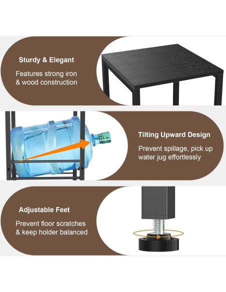 Soporte para Botellas de Agua Housolution 3 Niveles Negro Soporte para Botellas de Agua Housolution 3 Niveles Negro