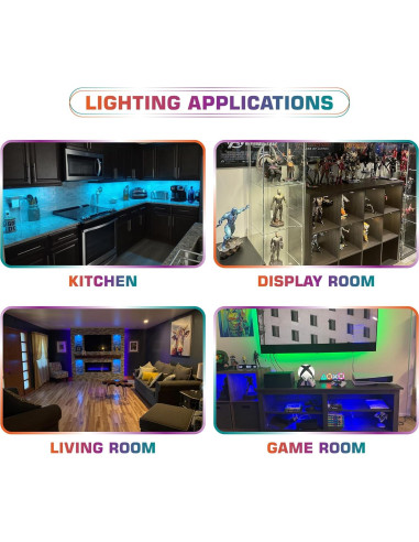 Luces LED RGBW Bajo Gabinete Lvyinyin - Kit de 8 Luces