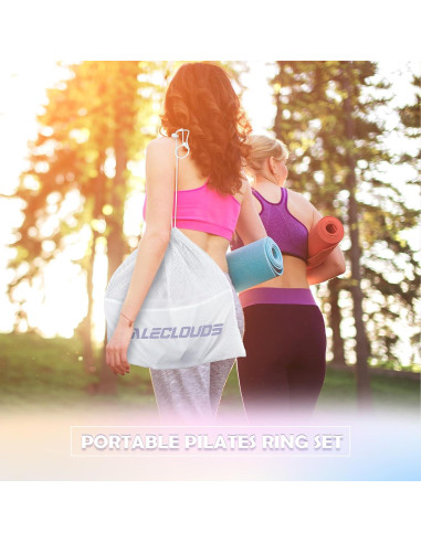 Kit de Pilates Paleclouds - Anillo, Pelota 21 cm y Bandas