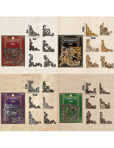 96 Calcomanías Vintage Esquinas Decorativas BROVITI para Scrapbook
