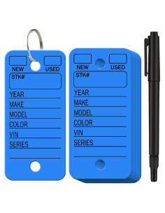 200 Etiquetas de Llave Gersoniel con Anillos y Marcadores Azul