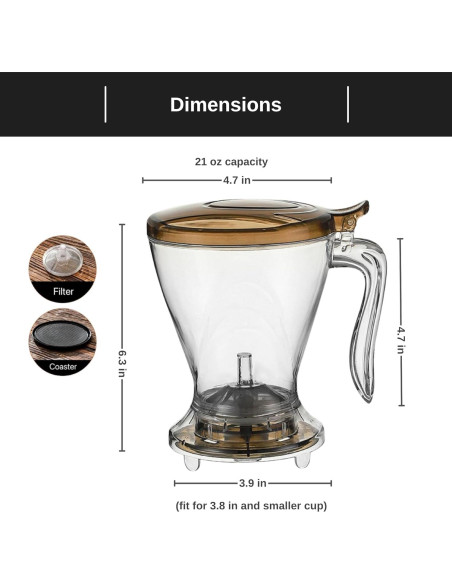 Infusor y Hervidor de Té Inteligente Genérico 560ml Negro Infusor y Hervidor de Té Inteligente Genérico 560ml Negro