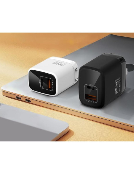 Cargador Rápido USB-C GaN 25W Vebner - 3 Puertos Cargador Rápido USB-C GaN 25W Vebner - 3 Puertos