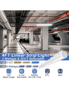 Luz Lineal LED OSTEK 4FT 24W/32W/40W 3CCT Regulable 2