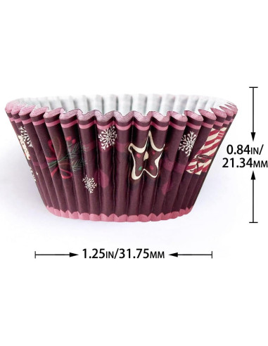 Forros de Cupcake Qiqee Navidad 300 Unidades Mini 3.17 cm