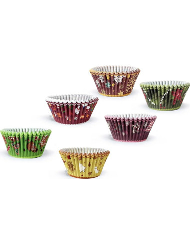Forros de Cupcake Qiqee Navidad 300 Unidades Mini 3.17 cm