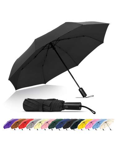 Paraguas Automático Plegable SoulRain Negro 109 cm Resistente