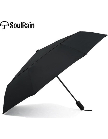 Paraguas Automático Plegable SoulRain Negro 109 cm Resistente Paraguas Automático Plegable SoulRain Negro 109 cm Resistente