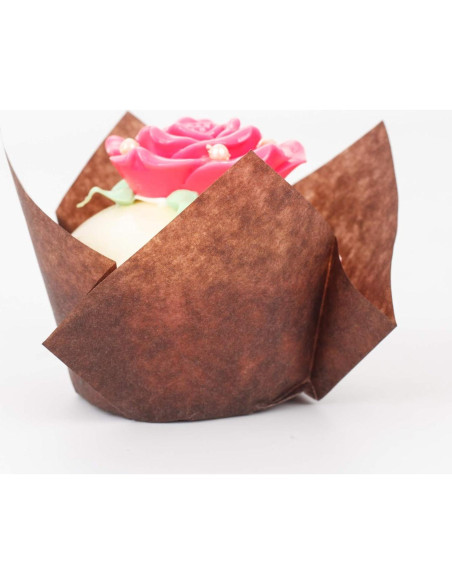 Forros de Tulipán para Cupcake Manzana Dorada 200 Pcs Pequeño Marrón Forros de Tulipán para Cupcake Manzana Dorada 200 Pcs Pequeño Marrón