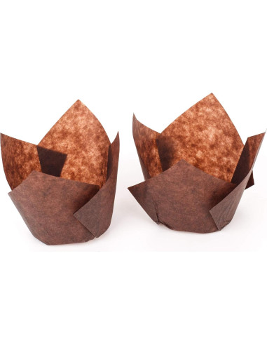 Forros de Tulipán para Cupcake Manzana Dorada 200 Pcs Pequeño Marrón