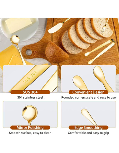 Juego de 48 Accesorios para Tablas de Charcutería MDSPLPIY Oro