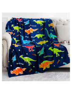 Manta de Dinosaurio Brillante Levens 127x152 cm para Niños