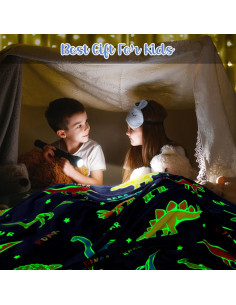 Manta de Dinosaurio Brillante Levens 127x152 cm para Niños 2