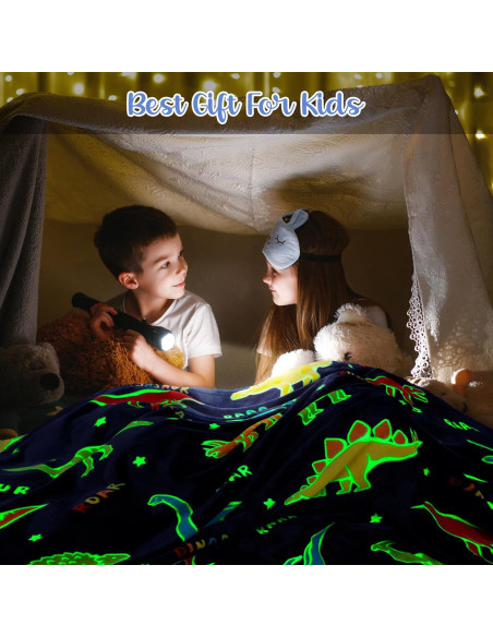 Manta de Dinosaurio Brillante Levens 127x152 cm para Niños Manta de Dinosaurio Brillante Levens 127x152 cm para Niños