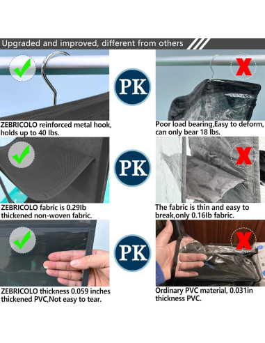 Organizador de Bolso Colgante Zebricolo Negro 1 Paquete 8 Bolsillos