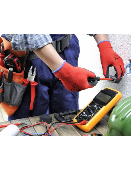Guantes de Trabajo DULFINE PU Rojo 12 Pares Talla Grande Guantes de Trabajo DULFINE PU Rojo 12 Pares Talla Grande
