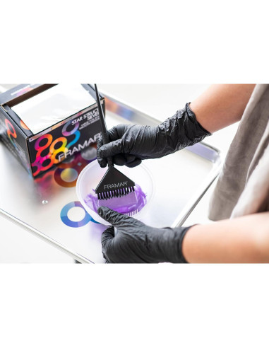 Guantes desechables de nitrilo FRAMAR negros - Extra pequeño - 100 unidades