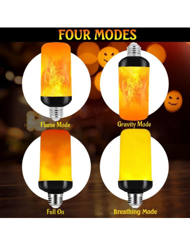 Bombillas LED de Llama Blueye E26 2Packs 3W 4 Modos Decorativas