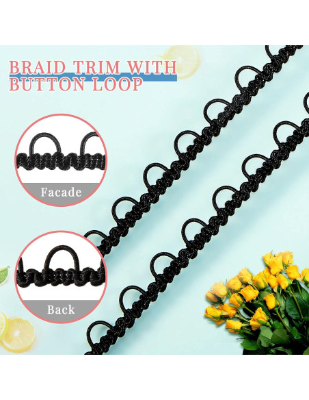 Trenzado Gimp Elástico Negro 9.14m para Decoración y Costura Trenzado Gimp Elástico Negro 9.14m para Decoración y Costura