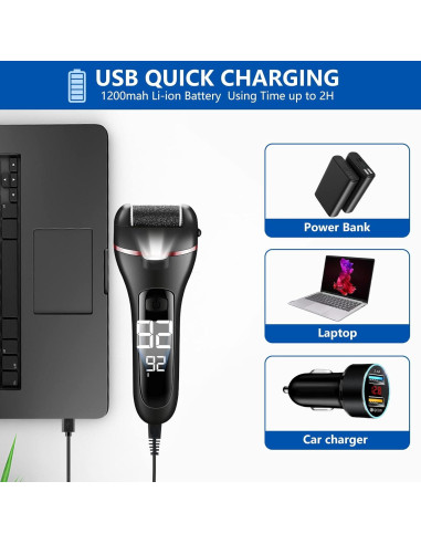 Removedor de Callos Eléctrico Zikillya con 16 Piezas y 3 Rodillos