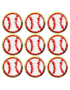 Jongdari 9 Parches de Béisbol Chenille para Planchar - Algodón
