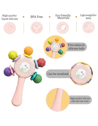 Juguetes de Dentición Sensorial para Bebés 2PCS - Silicona BPA Free