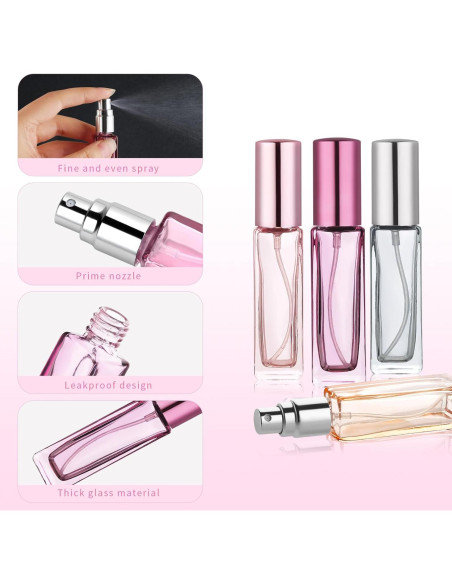 Botella de Perfume Rellenable YOCASII 10ml Vidrio 4PCS Viaje Botella de Perfume Rellenable YOCASII 10ml Vidrio 4PCS Viaje