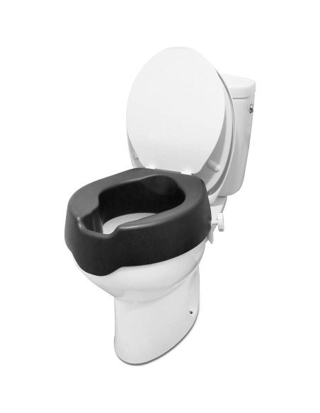 Asiento Elevado para Inodoro KMINA 10 cm Negro con Manijas Asiento Elevado para Inodoro KMINA 10 cm Negro con Manijas