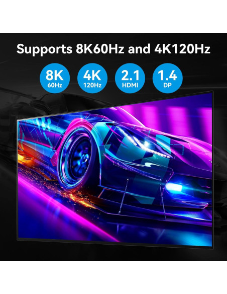 Interruptor KVM 3 Monitores ATLAHET HDMI 2 DP 8K 60Hz Interruptor KVM 3 Monitores ATLAHET HDMI 2 DP 8K 60Hz