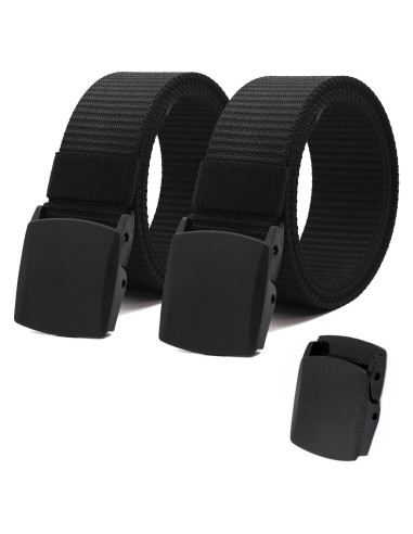 Cinturón Táctico Militar Nylon Negro 2 Paquete 120 cm