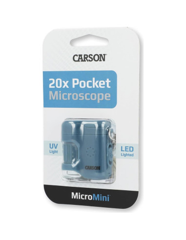 Microscopio de bolsillo Carson MicroMini 20x con luz UV LED