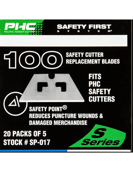 Cuchillas de Punta de Seguridad Pacific Handy Cutter SP017 - Paquete de 100 Cuchillas de Punta de Seguridad Pacific Handy Cutter SP017 - Paquete de 100