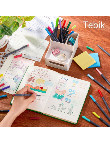 Paquete de 108 bolígrafos de colores Tebik FN100, punta 0.38 mm Paquete de 108 bolígrafos de colores Tebik FN100, punta 0.38 mm