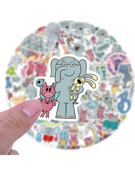 120 Calcomanías Impermeables YUYIYULE Elefante Caricatura 120 Calcomanías Impermeables YUYIYULE Elefante Caricatura