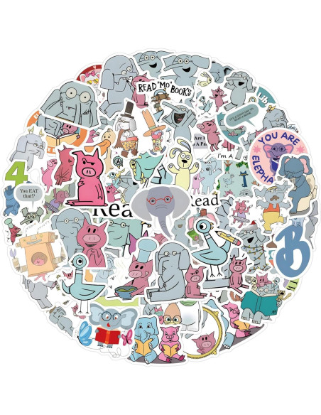 120 Calcomanías Impermeables YUYIYULE Elefante Caricatura 120 Calcomanías Impermeables YUYIYULE Elefante Caricatura