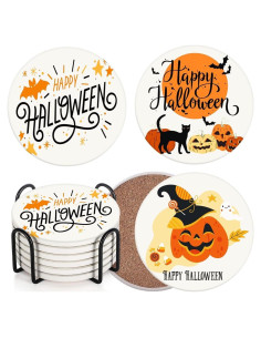 Juego de 6 Posavasos Cerámicos Bribay Halloween 10.16 cm