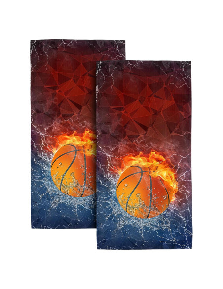 Toallas de Mano Bapcoku Baloncesto 35.56x71.12cm Juego de 2 Toallas de Mano Bapcoku Baloncesto 35.56x71.12cm Juego de 2