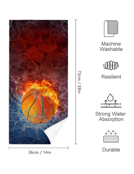 Toallas de Mano Bapcoku Baloncesto 35.56x71.12cm Juego de 2 Toallas de Mano Bapcoku Baloncesto 35.56x71.12cm Juego de 2
