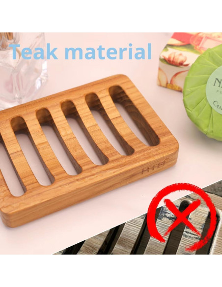 Soporte de Jabón Ranurado de Madera de Teak HTB 12x8.5cm Soporte de Jabón Ranurado de Madera de Teak HTB 12x8.5cm