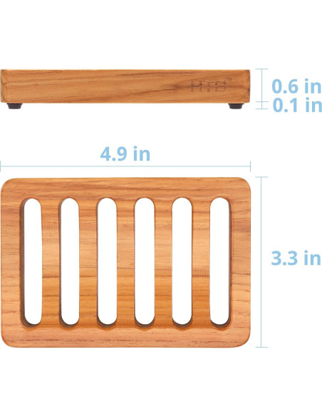 Soporte de Jabón Ranurado de Madera de Teak HTB 12x8.5cm Soporte de Jabón Ranurado de Madera de Teak HTB 12x8.5cm