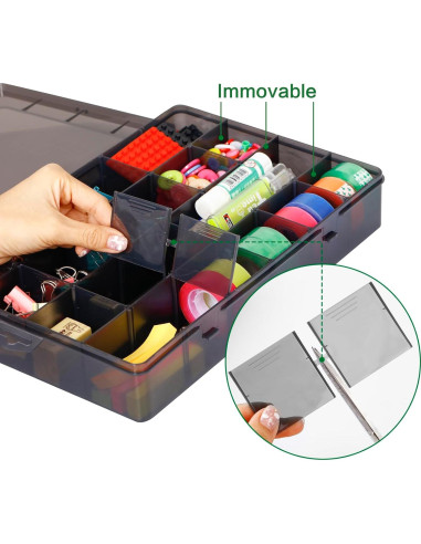 Caja Organizadora Plástica Gbivbe 24 Rejillas Ajustables 35.6x23.6 cm
